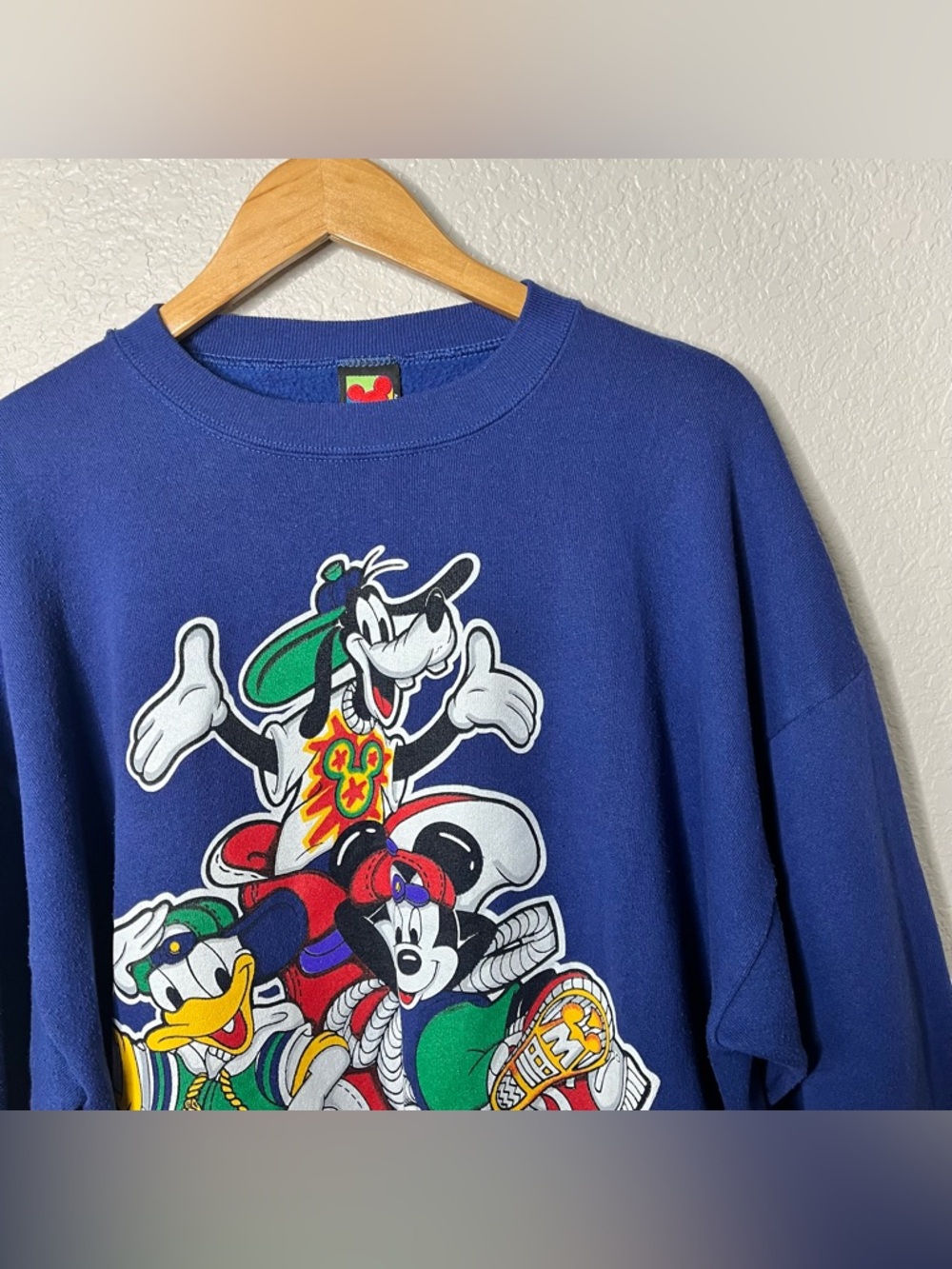 Vintage Mickey Unlimited Crewneck Sweatshirt XL Blue Mickey Goofy 90s Graphic - Picture 2 of 10